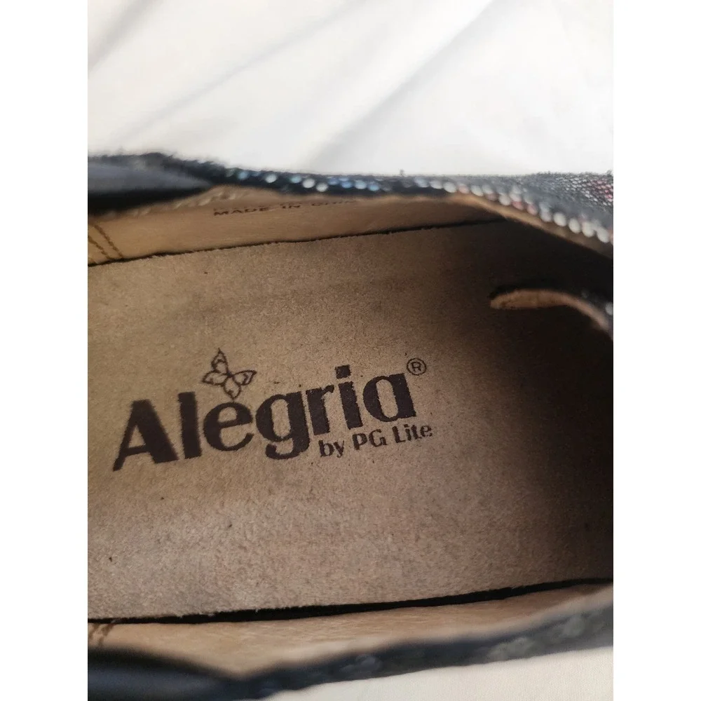 Alegria Brenna Leather Lace Up Oxfords Floral Dot Comfort Size 35 US 5 BRE-509